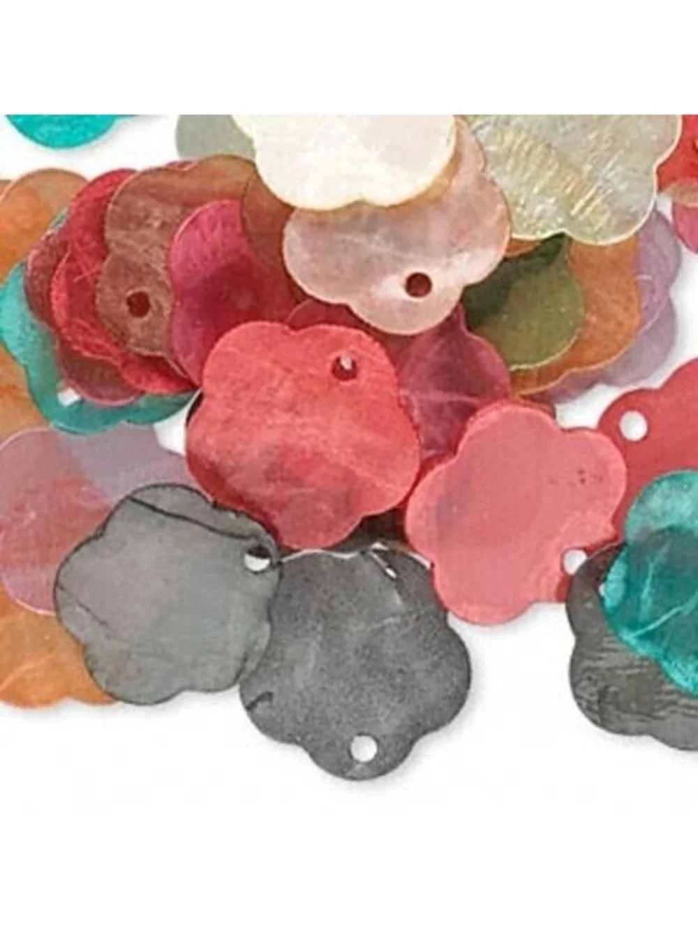 20 Mixed 15mm Capiz Shell Flowers Drops Charms Beads